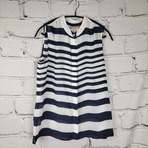Banana Republic Womens S Sleeveless Lightweight‎ Button Up Tank Preppy Coastal